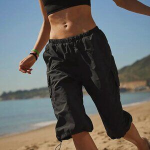 Free People Movement Break It Down Pants Black Low Rise Cargo Dance Studio Small